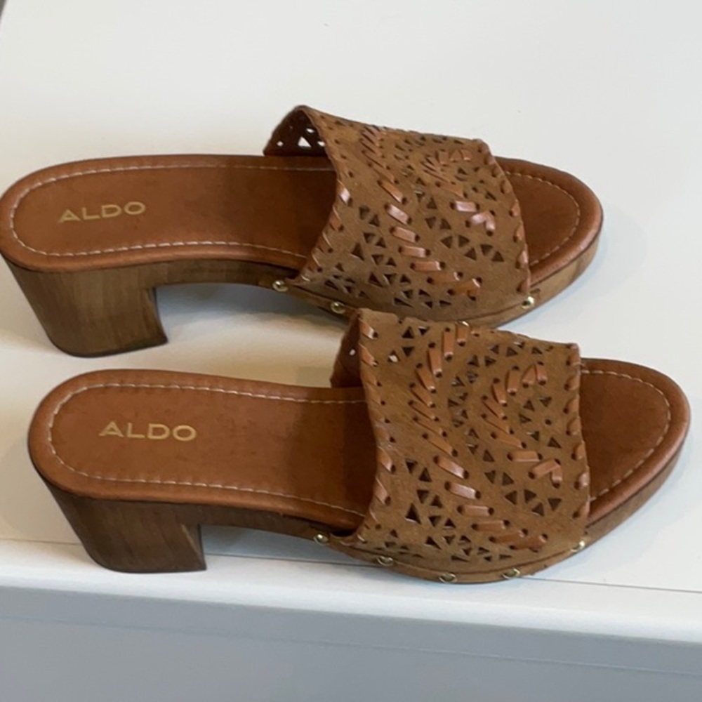 Aldo Women's Brown Cutout Mules